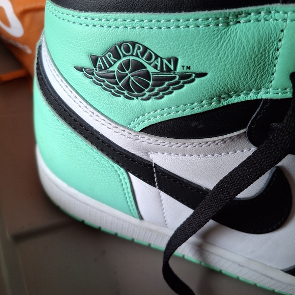 Black and Mint High-Top Air Jordans - Picture 3 of 6